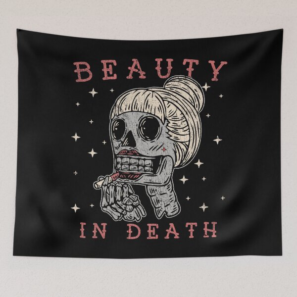 Item preview, Beauty in Death, Old School Tattoo Style Skull, Skeleton Makeup, Lipstick designed and sold by Proverbial Wisdom Design.