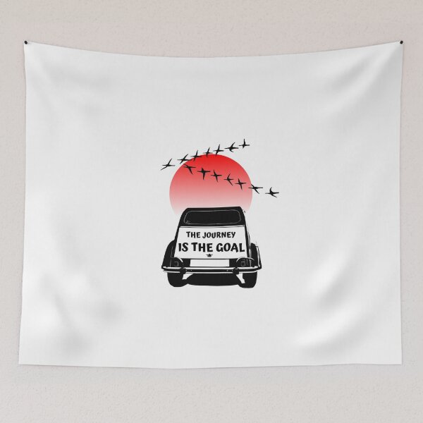 Item preview, The journey is the goal Sunset - oldtimer 2CV gift designed and sold by 2CV-Oldtimers.