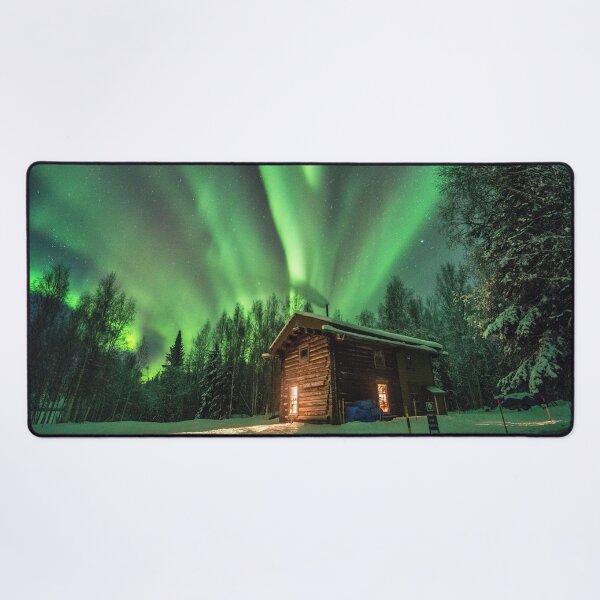 Item preview, Cosy Cabin with Northern Lights Photography designed and sold by Tjokko-chan.