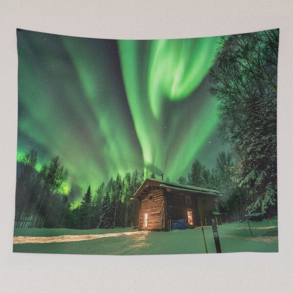 Item preview, Cosy Cabin with Northern Lights Photography  designed and sold by Tjokko-chan.