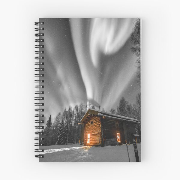 Item preview, Cosy Cabin with Northern Lights Photography - Grey Addition  designed and sold by Tjokko-chan.