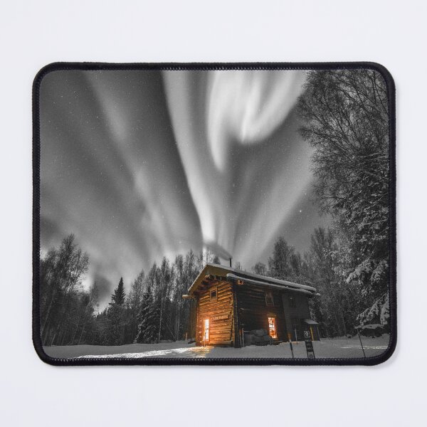Item preview, Cosy Cabin with Northern Lights Photography - Grey Addition  designed and sold by Tjokko-chan.