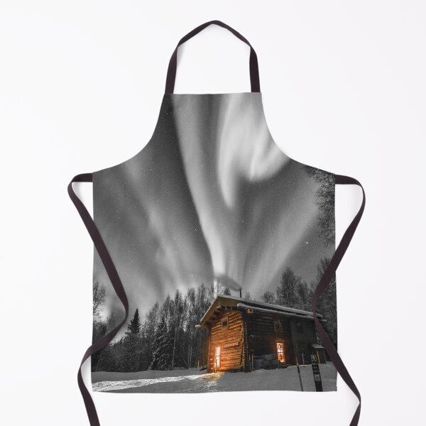Item preview, Cosy Cabin with Northern Lights Photography - Grey Addition designed and sold by Tjokko-chan.