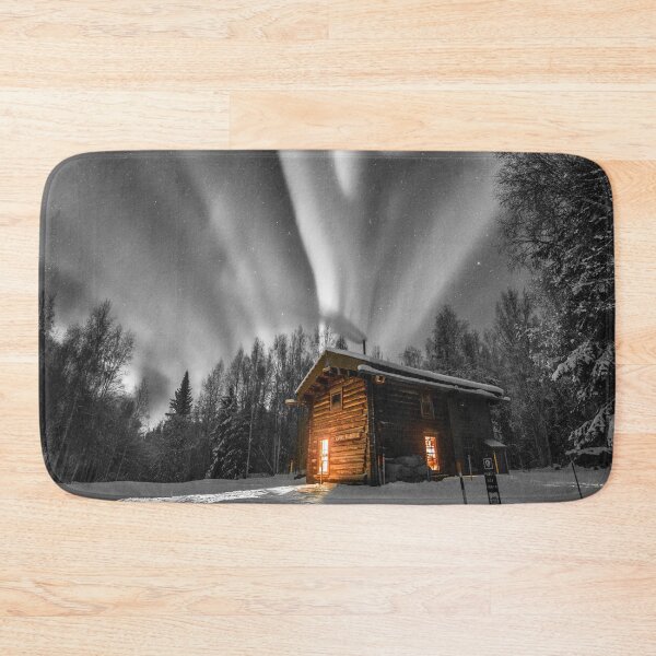Item preview, Cosy Cabin with Northern Lights Photography - Grey Addition  designed and sold by Tjokko-chan.