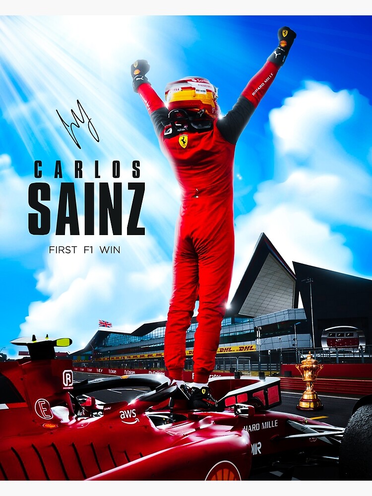 Disover CARLOS SAINZ - FIRST F1 WIN Premium Matte Vertical Poster