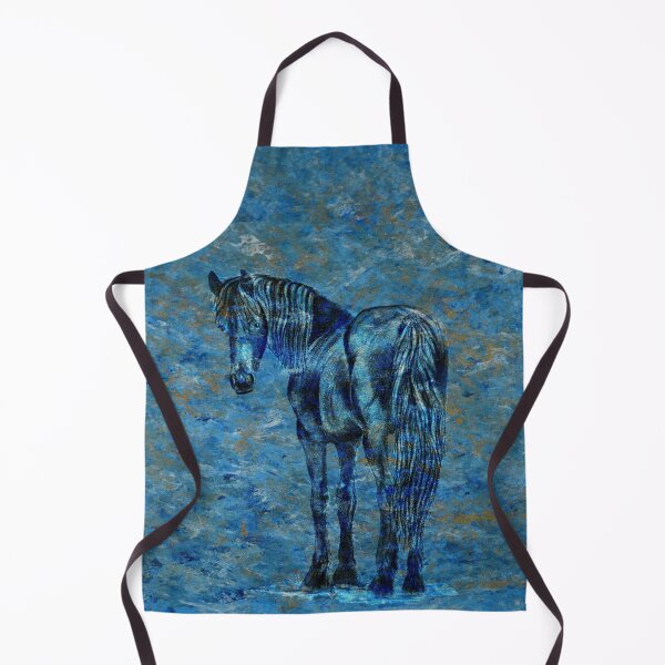 Item preview, Friesian horse - marbled blue gold background designed and sold by SylvieG18.