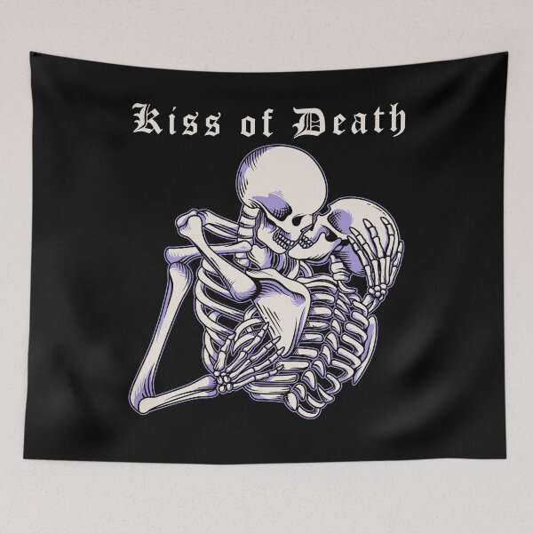 Aperçu de l'œuvre Baiser de la mort, Squelette Lovers Embrace, Goth, Occulte, Halloween Design créée et vendue par Proverbial Wisdom Design.