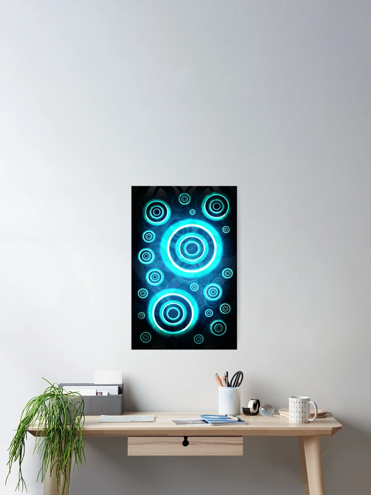 Thumbnail 2 of 3, Poster, Glowing Neon Rings designed and sold by RaphicSentry.