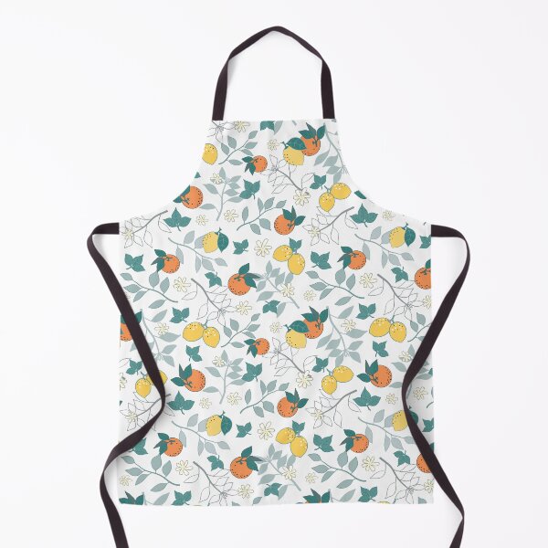 Item preview, White with Lemons and Oranges Citrus Pattern Collection designed and sold by CJAura by Claire Jane Johnson.