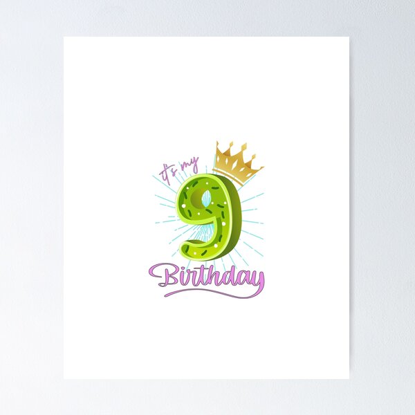 Item preview, It's My 9th Birthday designed and sold by FantasticBee.