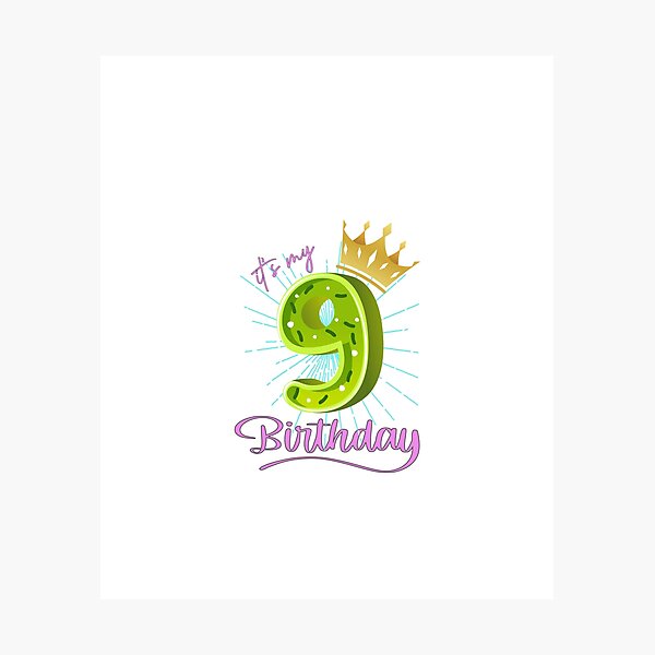 Item preview, It's My 9th Birthday designed and sold by FantasticBee.