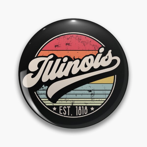 Artikelvorschau, Retro Illinois beunruhigter Sonnenuntergang-Entwurf entworfen und verkauft von gorillamerch.
