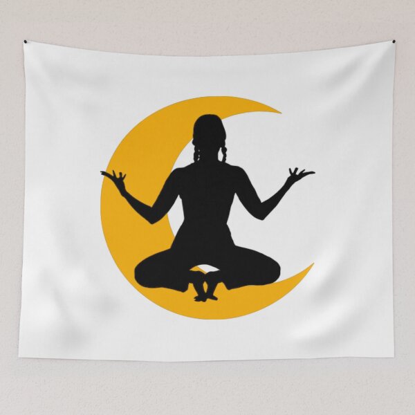 Item preview,  Cute half moon yoga pose art. designed and sold by BEAUTY ⭐⭐⭐⭐⭐.