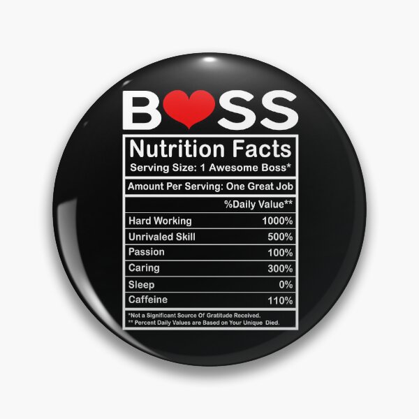 Item preview, Boss Nutrition Facts designed and sold by SunsetGloww.