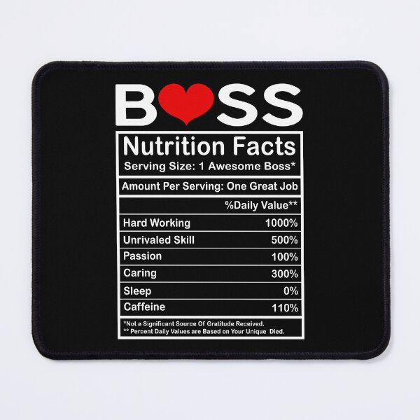 Item preview, Boss Nutrition Facts designed and sold by SunsetGloww.