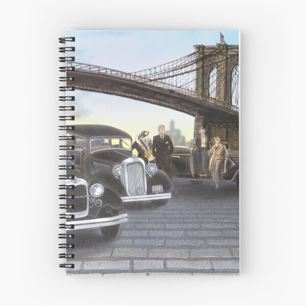 Item preview, 1930s cars and people under Brooklyn Bridge, Brooklyn, designed and sold by CoolStuff1138.