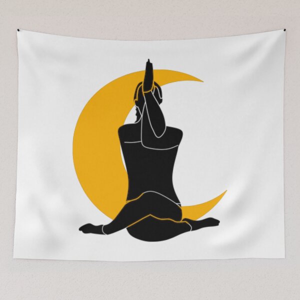 Item preview,   Cute half moon yoga pose art. designed and sold by BEAUTY ⭐⭐⭐⭐⭐.