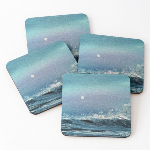 Item preview, Painting sea & waves at night in the full moon, Anke Franikowski designed and sold by Anke Franikowski.