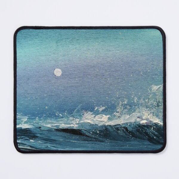 Item preview, Painting sea & waves at night in the full moon, Anke Franikowski designed and sold by Anke Franikowski.