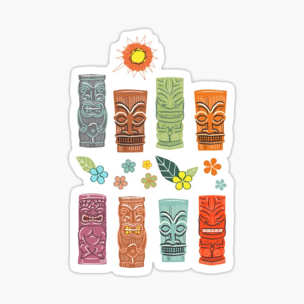 Item preview, Mid Century Tiki Festival with Flowers and Suns designed and sold by vinpauld.