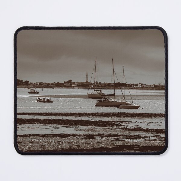Item preview, pleasure boats at lowtide in sepia designed and sold by FotoMahieu.