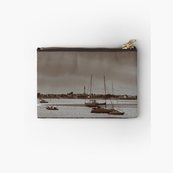 Item preview, pleasure boats at lowtide in sepia designed and sold by FotoMahieu.