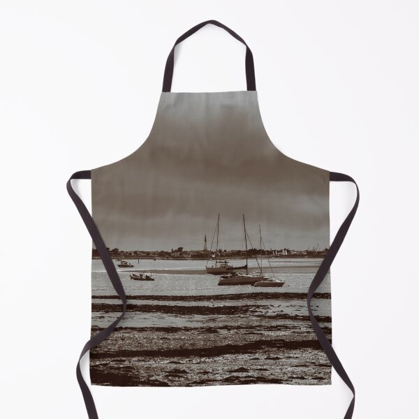 Item preview, pleasure boats at lowtide in sepia designed and sold by FotoMahieu.