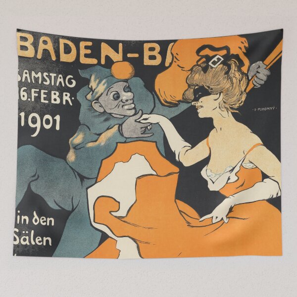 Item preview, BADEN BADEN Grosser Maskenball 1901 by Ivo Puhonny Vintage French Theater Poster designed and sold by retroposters.