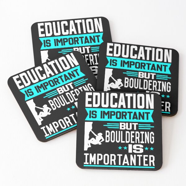 Artikelvorschau, Bildung ist wichtig, aber Bouldern ist wichtiger entworfen und verkauft von printhappy4you.