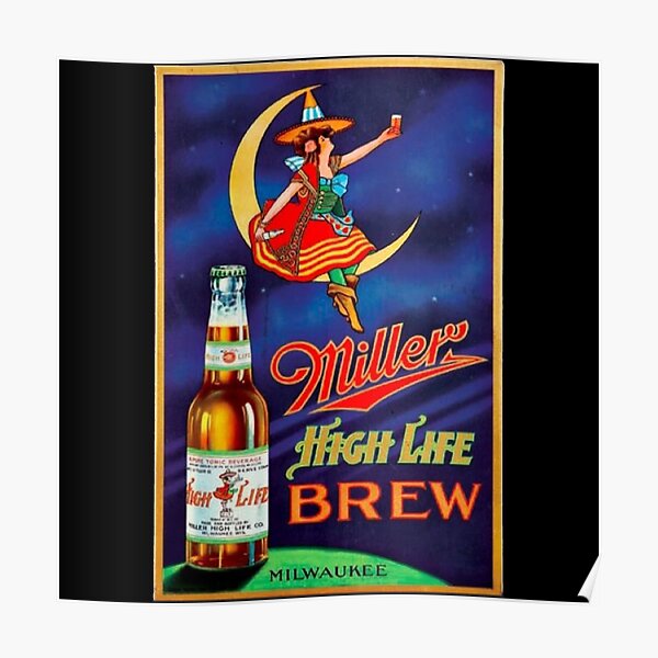 Miller Brewing High Life Bottle Beer Retro Label Bar Wall Decor Metal Tin Sign 