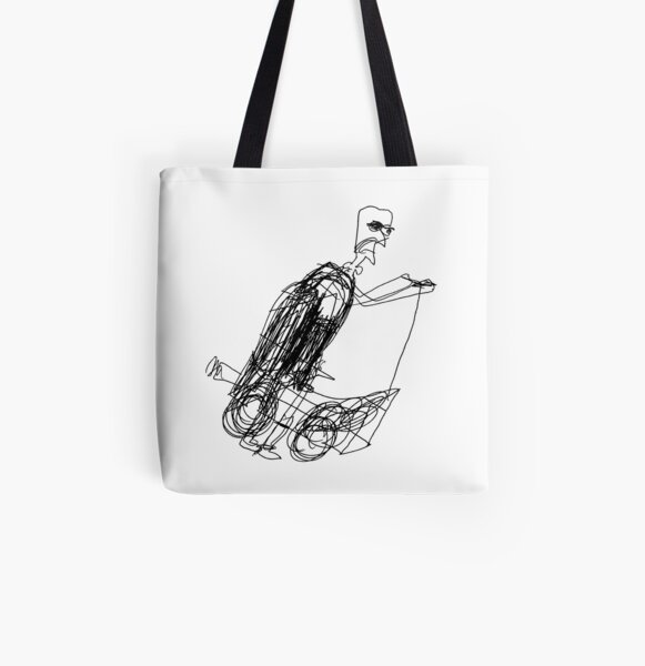 Bald Grandma Irene & Balloon Scooter All Over Print Tote Bag