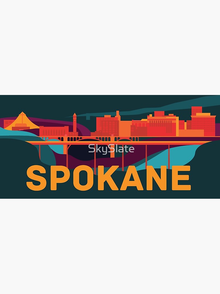 Disover Abstract Spokane Cityscape Premium Matte Vertical Poster