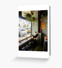 Daydreaming at a cafe Greeting Card