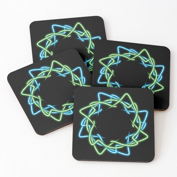 Item preview, Blue and Green Eight Pointed Star, Abstract Art designed and sold by Meo Design.