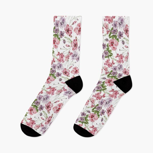 Item preview, Pink and Purple Garden Flowers designed and sold by PrintinglyArt.