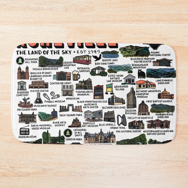 Item preview, Asheville Map Art designed and sold by fiberandgloss.