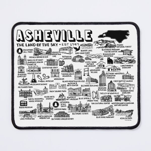 Item preview, Asheville Map Art designed and sold by fiberandgloss.