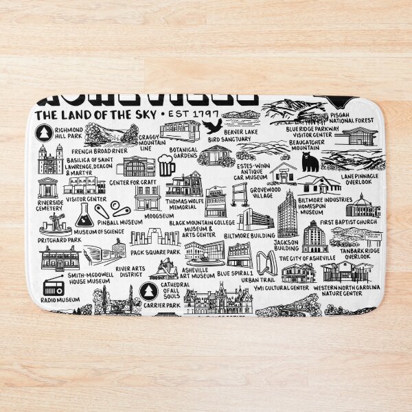 Item preview, Asheville Map Art designed and sold by fiberandgloss.