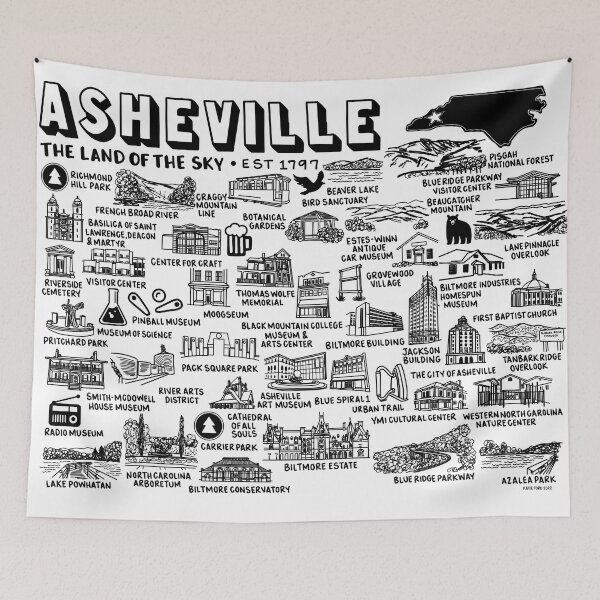 Item preview, Asheville Map Art designed and sold by fiberandgloss.