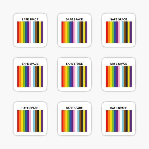 Item preview, Inclusive Pride Flag Safe Space Sticker Pack - Set of 9 , pride packs designed and sold by Inspirationmotivation.