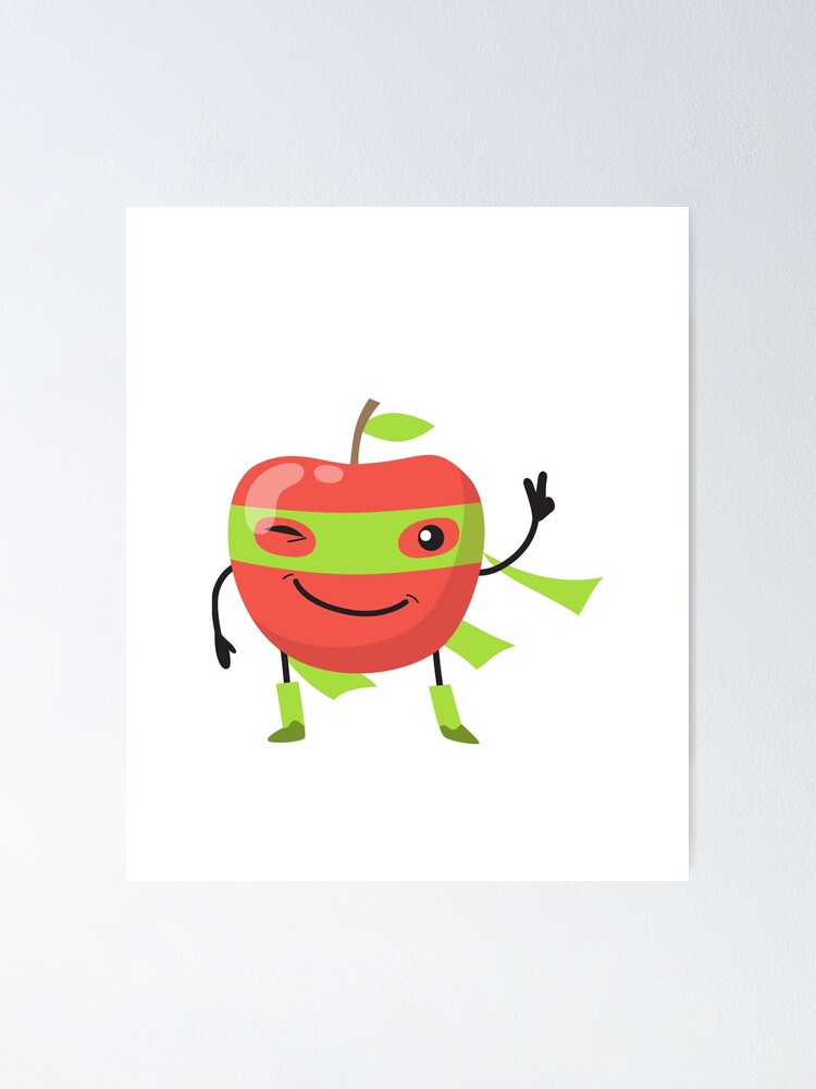 cute apple fruit ninja design for kids as gift in birthdays