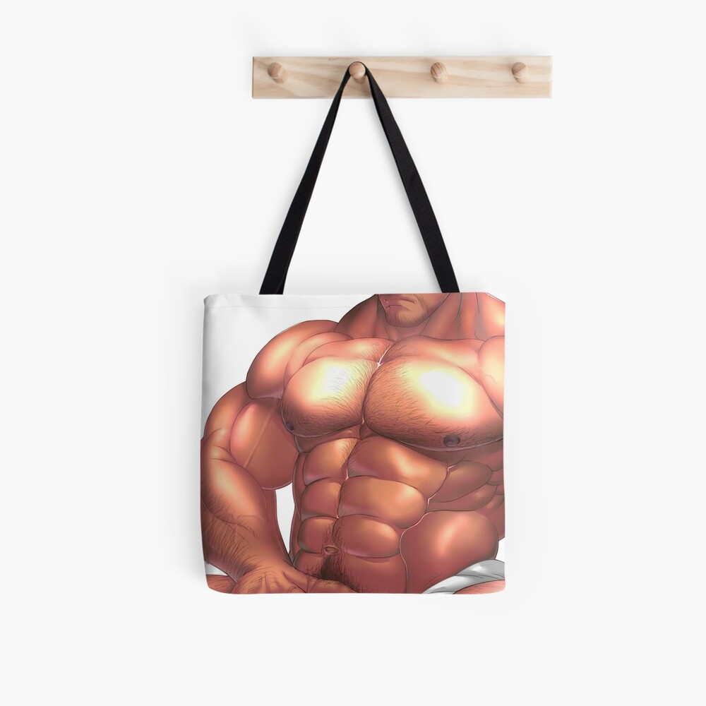 Bara Tiddies Sexy Muscular Bara Hot Pecs Jock Hot Masculine Bara Bara Bara Six Pack Tote 0996