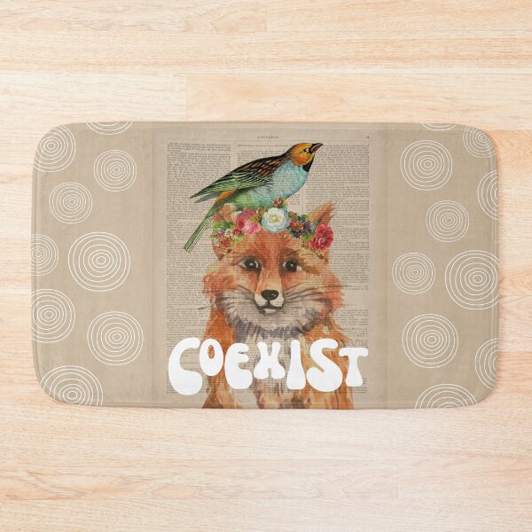 Item preview, Coexist - Fox and Bird Nature Love designed and sold by SunnyDayStyle.