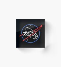 Bloque acrílico Logotipo de neón japonés estético de la NASA