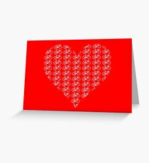 Bike Heart (Red-White) (Small) Greeting Card