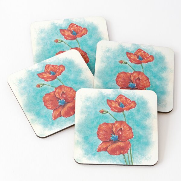 Item preview, Watercolor Red Poppies  designed and sold by Gabriella Djekki.