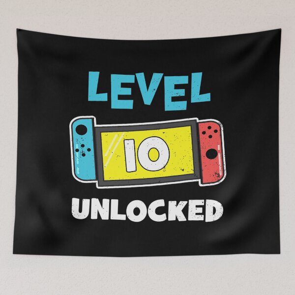 Item preview, Level 10 unlocked Gamer 10th Birthday Gift Video Game lovers designed and sold by juicyimplement1.