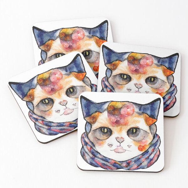Item preview, Cute Cat Wearing a Scarf by Pixelista designed and sold by pixelista.