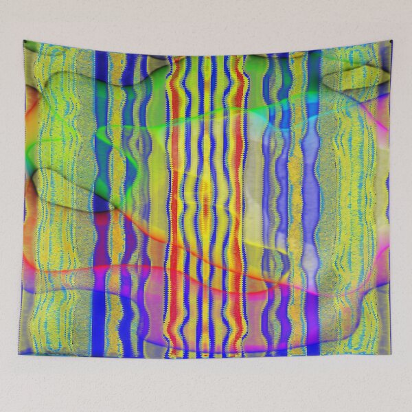 Item preview, PAINTING OF ABSTRACT PATTERNS WITH VERTICAL STRIPES IN RAINBOW COLORS. designed and sold by Ralek.