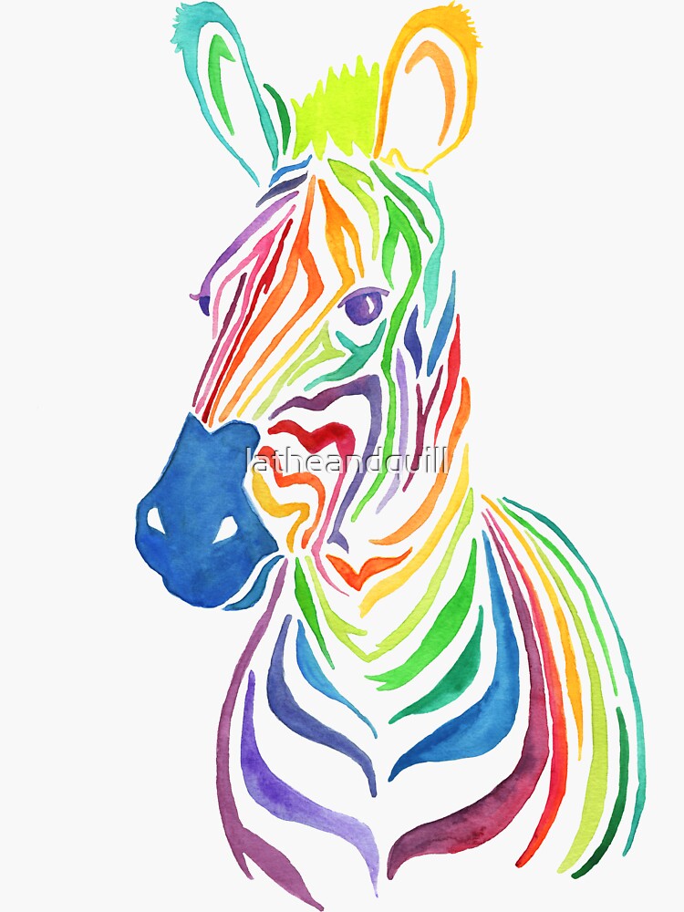 Sticker Rainbow zebra 